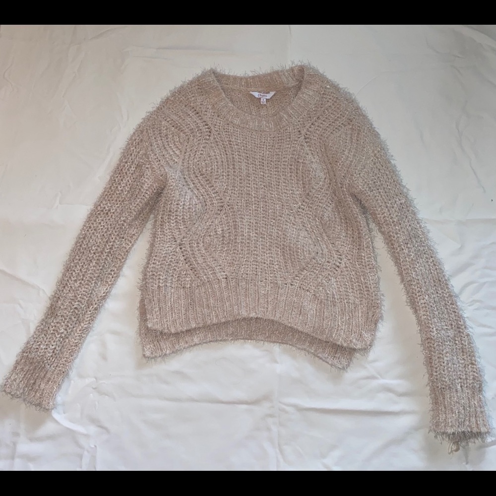Cropped light pink/nude sweater